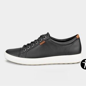 ECCO Danish Soft 7 Design Women’s Black Athletic Leather Sneaker EU 38 US 7